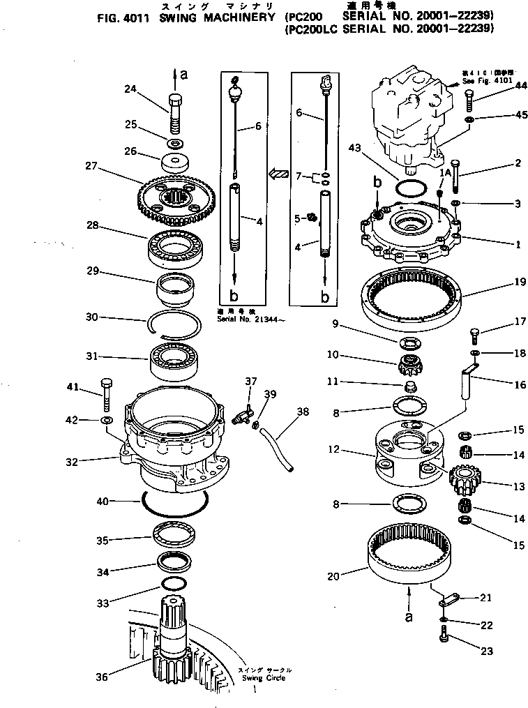 Excavators Komatsu / PC200LC-3 S/N 20001-UP(pc200l5c) / SWING MACHINERY(#20001-22239)(120030 : 4011)