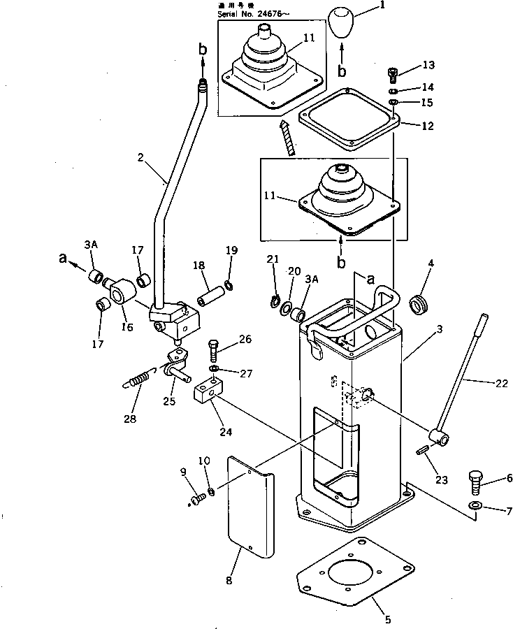 Excavators Komatsu / PC200LC-3 S/N 20001-UP(pc200l5c) / LONG LEVER CONTROL AND STAND ? L.H. (1/2)(120100 : 4401)