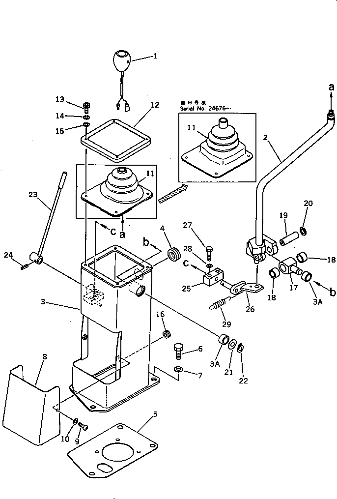 Excavators Komatsu / PC200LC-3 S/N 20001-UP(pc200l5c) / LONG LEVER CONTROL AND STAND ? R.H. (1/2)(120130 : 4411)