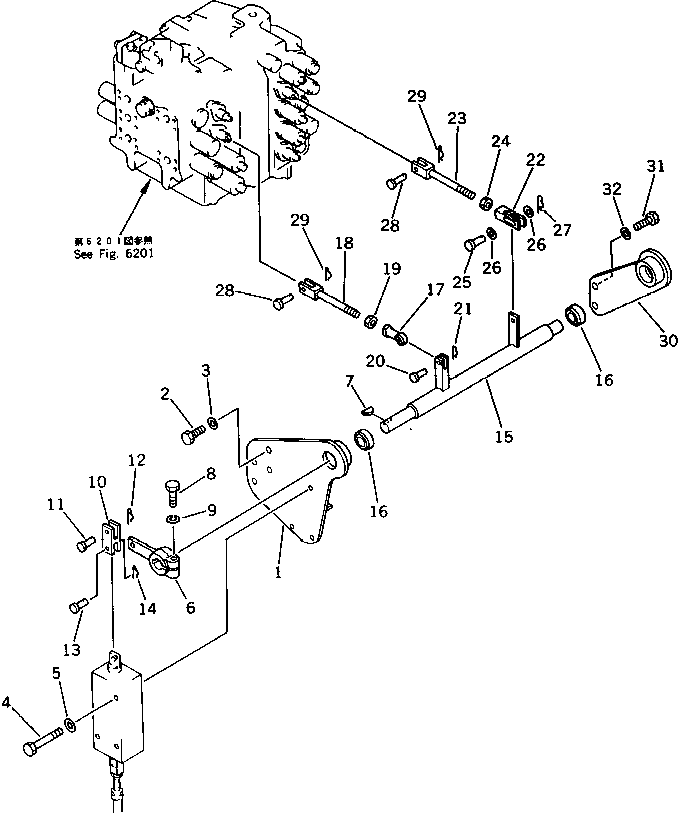 Excavators Komatsu / PC200LC-3 S/N 20001-UP(pc200l5c) / BOOM CONTROL LINKAGE (2/2) (FOR LONG LEVER CONTROL)(#20001-24683)(120180 : 4417)