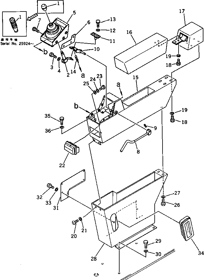 Excavators Komatsu / PC200LC-3 S/N 20001-UP(pc200l5c) / WRIST CONTROL AND STAND ? L.H.(#23359-)(120220 : 4431A)