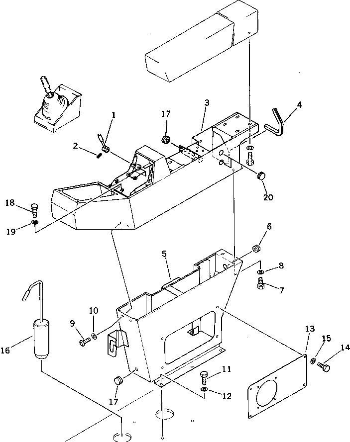 Excavators Komatsu / PC200LC-3 S/N 20001-UP(pc200l5c) / WRIST CONTROL AND STAND ? R.H. (1/2)(#25924-)(120240 : 4433A)