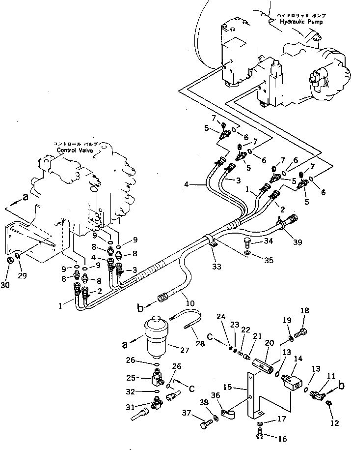 Excavators Komatsu / PC200LC-3 S/N 20001-UP(pc200l5c) / O.L.S.S. PIPING (FOR WRIST CONTROL)(120490 : 4611)