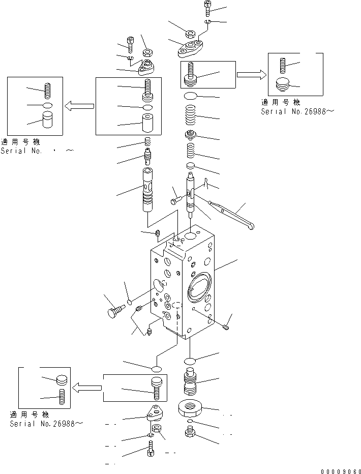 Excavators Komatsu / PC200LC-3 S/N 20001-UP(pc200l5c) / SERVO VALVE ? REAR (2/2) (WITH 2-STAGE SELECTOR MODE OLSS)(180350 : 6046)