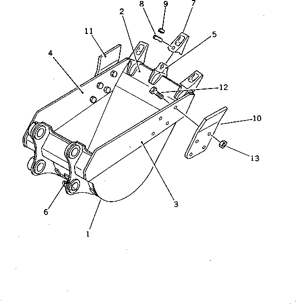 Excavators Komatsu / PC200LC-3 S/N 20001-UP(pc200l5c) / BUCKET ? 0.45M3 WIDTH 750MM ? WITH HOOK (EXCEPT JAPAN)(#22042-)(210390 : 7113A)