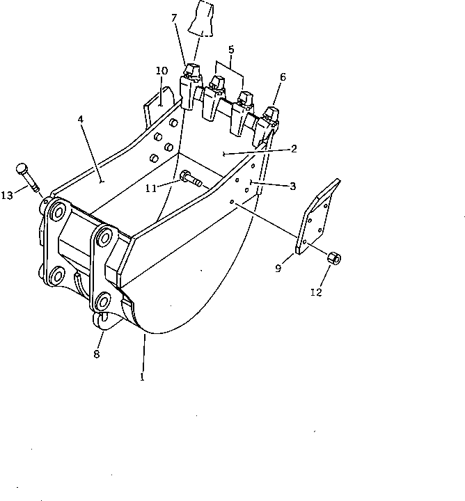 Excavators Komatsu / PC200LC-3 S/N 20001-UP(pc200l5c) / HEAVY DUTY BUCKET ? 0.79M3 WIDTH 890MM ? WITH HOOK (FOR USA)(270430 : 9463)