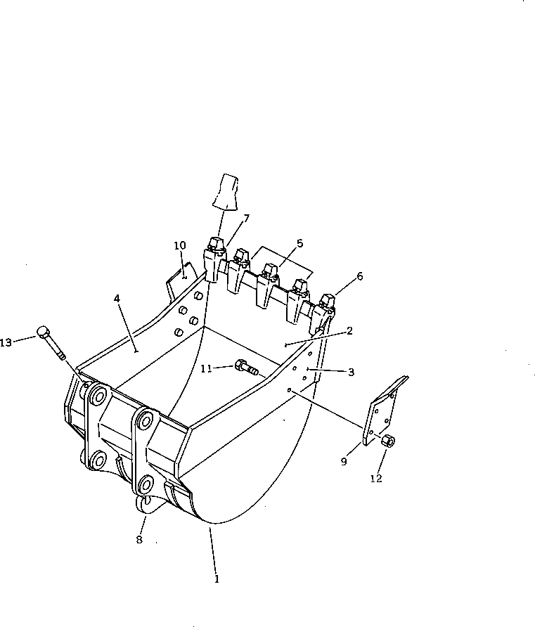 Excavators Komatsu / PC200LC-3 S/N 20001-UP(pc200l5c) / HEAVY DUTY BUCKET ? 0.93M3 WIDTH 965MM ? WITH HOOK (FOR USA)(270440 : 9464)