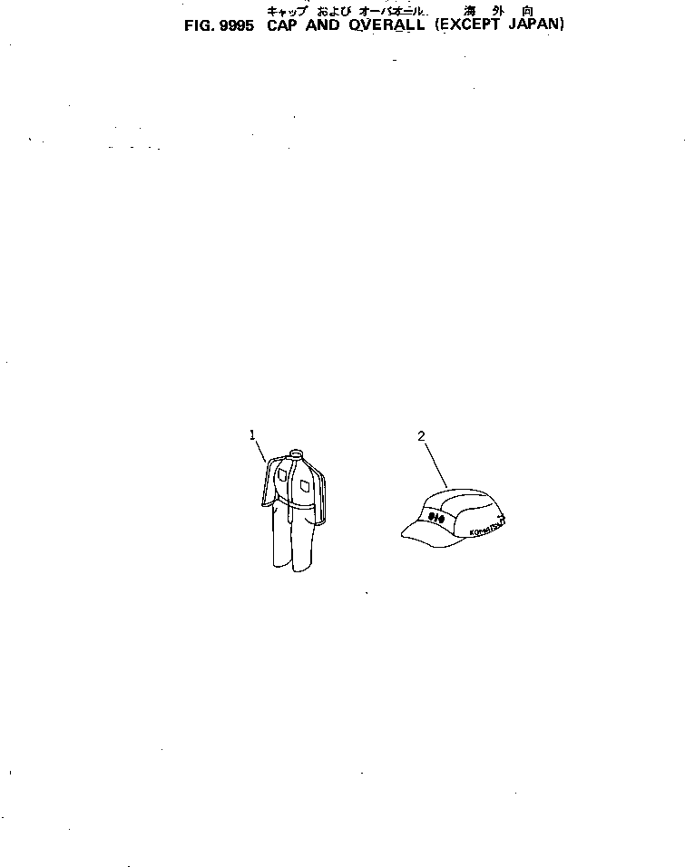 Excavators Komatsu / PC200LC-3 S/N 20001-UP(pc200l5c) / CAP AND OVERALL (EXCEPT JAPAN)(#30927-)(270620 : 9995)