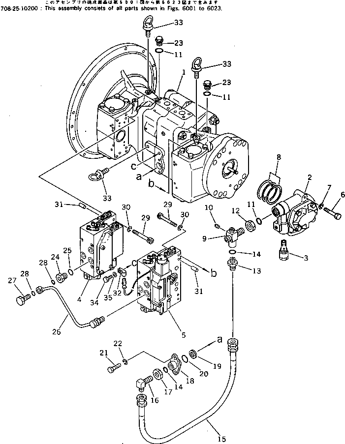Excavators Komatsu / PC200LC-3 S/N 20001-UP(pc200l7r) / HYDRAULIC PISTON PUMP (1/4) (WITH 3-STAGE SELECTOR MODE OLSS)(#20001-26987)(180010 : 6001)