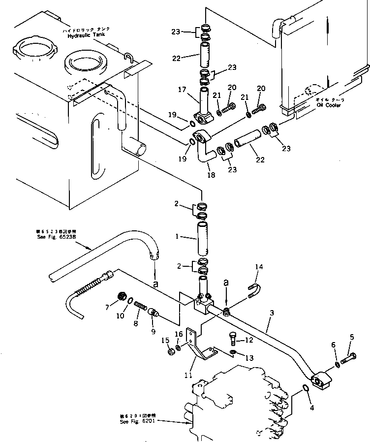 Excavators Komatsu / PC200LC-3 S/N 20001-UP(pc200l7r) / HYDRAULIC PIPING (RETURN AND OIL COOLER) (WITH AUTO DECELERATION) (WITH SWING MECHANICAL BRAKE)(#24676-26573)(180720 : 6521B)