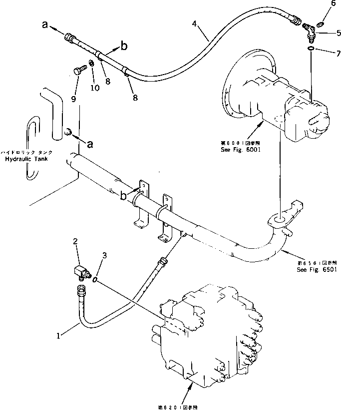 Excavators Komatsu / PC200LC-3 S/N 20001-UP(pc200l7r) / HYDRAULIC PIPING (DRAIN) (FOR LONG LEVER CONTROL)(#20001-20949)(180780 : 6527)