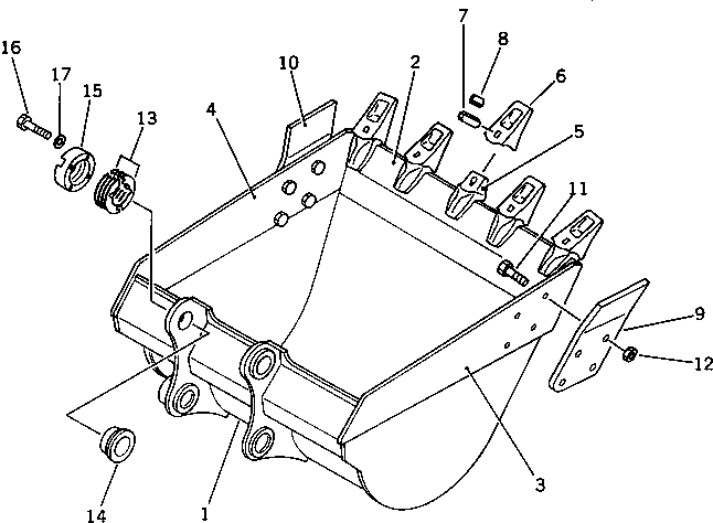 Excavators Komatsu / PC200LC-3 S/N 20001-UP(pc200l7r) / BUCKET ? 0.7M3 ? WIDTH 1045MM(#20001-22111)(210040 : 7011)