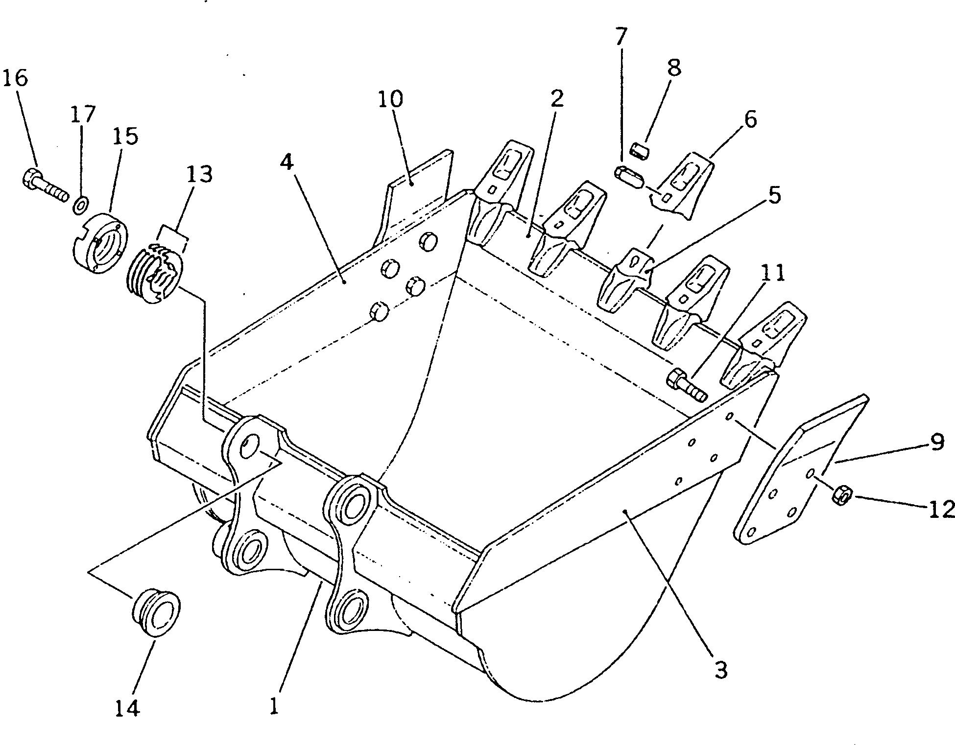 Excavators Komatsu / PC200LC-3 S/N 20001-UP(pc200l7r) / BUCKET ? 0.7M3 ? WIDTH 1045MM(#22112-33130)(210050 : 7011A)