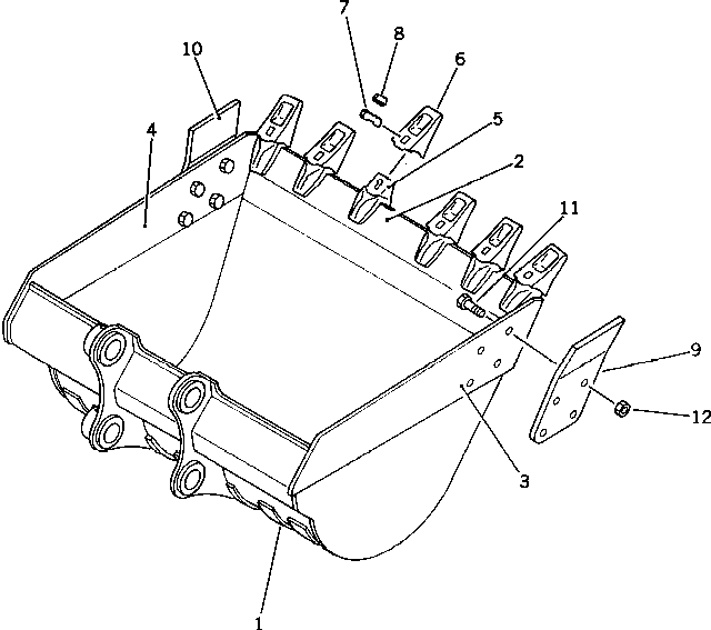Excavators Komatsu / PC200LC-3 S/N 20001-UP(pc200l7r) / BUCKET ? 0.9M3 ? WIDTH 1330MM ? WITH SIDE CUTTER(#20001-33130)(210190 : 7075)