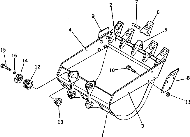 Excavators Komatsu / PC200LC-3 S/N 20001-UP(pc200l7r) / HEAVY DUTY BUCKET ? 0.7M3 WIDTH 1045MM(210340 : 7155)