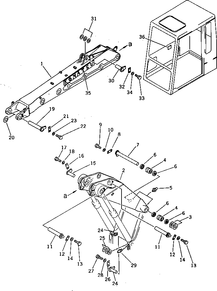 Excavators Komatsu / PC200LC-3 S/N 20001-UP(pc200l7r) / TWO PIECE BOOM (1/4)(210500 : 7431)