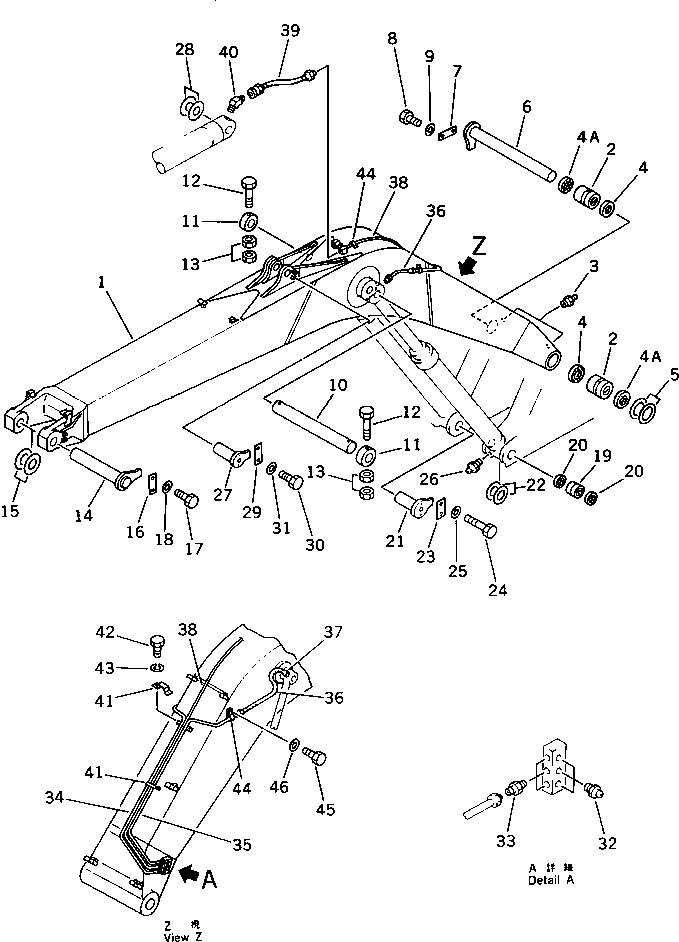 Excavators Komatsu / PC200LC-3 S/N 20001-UP(pc200l7r) / BOOM (FOR 40 FEET LONG FRONT)(210540 : 7601)