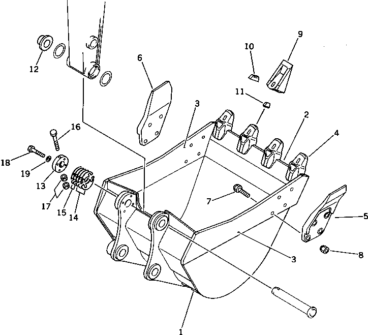 Excavators Komatsu / PC200LC-3 S/N 20001-UP(pc200l7r) / BUCKET ? 0.40M3 ? WIDTH 825MM (FOR 40FEET LONG FRONT)(210660 : 7622)
