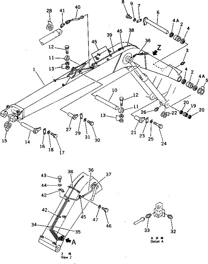 Excavators Komatsu / PC200LC-3 S/N 20001-UP(pc200l7r) / BOOM (FOR 50 FEET LONG FRONT)(210690 : 7631)
