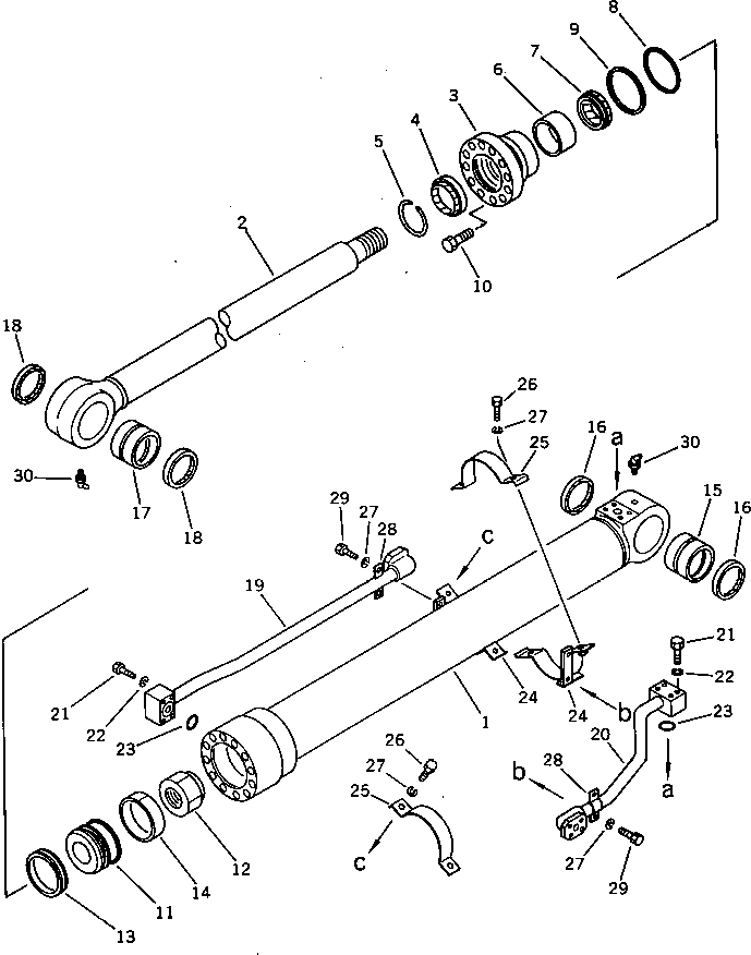Excavators Komatsu / PC200LC-3 S/N 20001-UP(pc200l7r) / BUCKET CYLINDER (FOR 50 FEET LONG FRONT)(210780 : 7649)