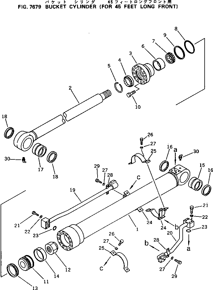 Excavators Komatsu / PC200LC-3 S/N 20001-UP(pc200l7r) / BUCKET CYLINDER (FOR 45 FEET LONG FRONT)(210900 : 7679)