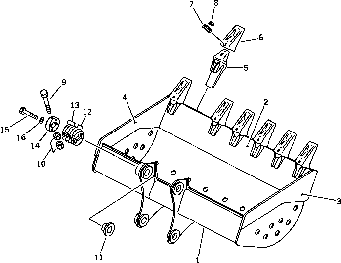 Excavators Komatsu / PC200LC-3 S/N 20001-UP(pc200l7r) / DITCH CLEANING BUCKET ? 0.6M3 (FOR 45 FEET LONG FRONT)(210910 : 7683)