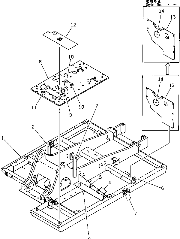 Excavators Komatsu / PC200LC-3 S/N 20001-UP(pc200l7r) / REVOLVING FRAME AND FLOOR FRAME (FOR MAGIC ARM)(211120 : 7761)