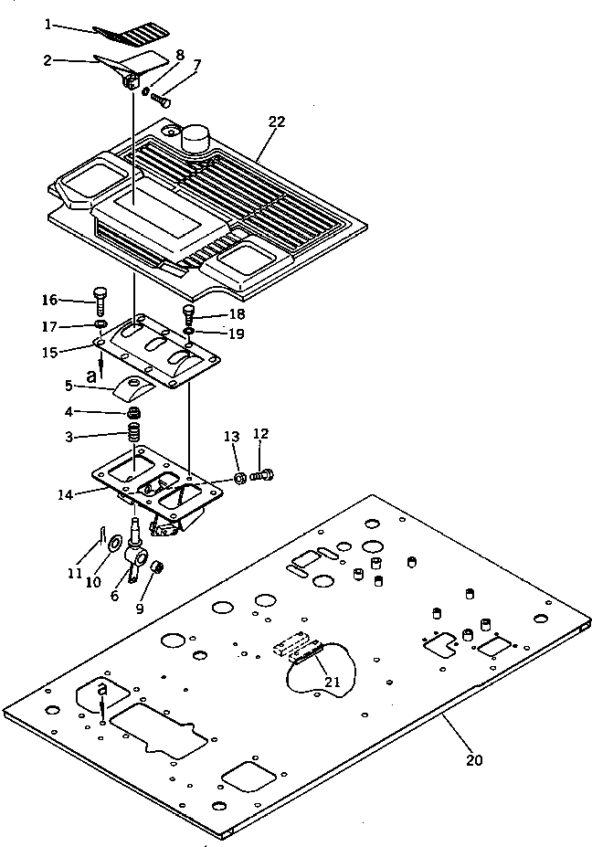 Excavators Komatsu / PC200LC-3 S/N 20001-UP(pc200l7r) / CONTROL PEDAL (FOR ADDITIONAL PIPING) (FOR LONG LEVER CONTROL)(#20001-23894)(240160 : 8301)