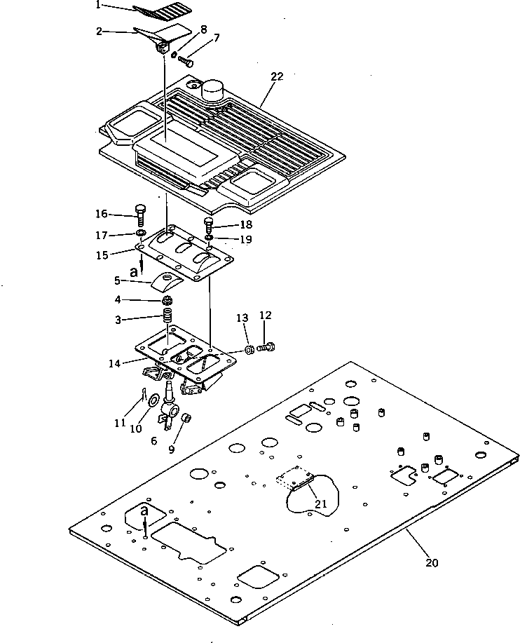Excavators Komatsu / PC200LC-3 S/N 20001-UP(pc200l7r) / CONTROL PEDAL (FOR ADDITIONAL PIPING) (FOR LONG LEVER CONTROL)(#23895-)(240170 : 8301A)