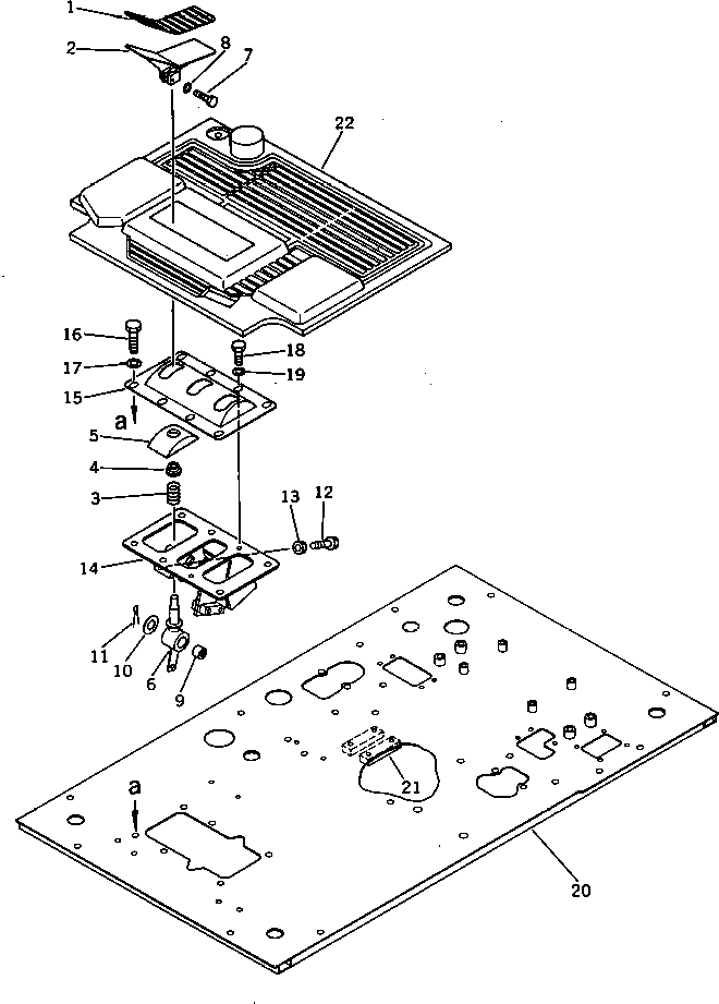 Excavators Komatsu / PC200LC-3 S/N 20001-UP(pc200l7r) / CONTROL PEDAL (FOR ADITIONAL PIPING) (FOR WRIST CONTROL)(#20001-23894)(240190 : 8311)