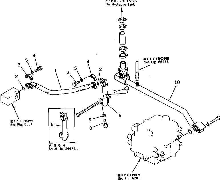 Excavators Komatsu / PC200LC-3 S/N 20001-UP(pc200l7r) / ADDITIONAL PIPING (RETURN)(#24676-)(240260 : 8323B)