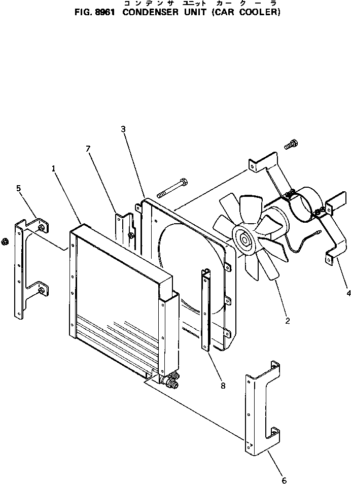 Excavators Komatsu / PC200LC-3 S/N 20001-UP(pc200l7r) / CONDENSER UNIT (CAR COOLER)(240710 : 8961)