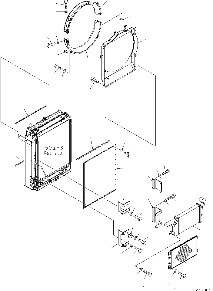 Komatsu parts book diagram for PC200LC-7-BP S/N 200001-UP: COOLING (AFTER COOLER AND CONDENSER) (WITH AIR CONDITIONER)(#200001-250000)