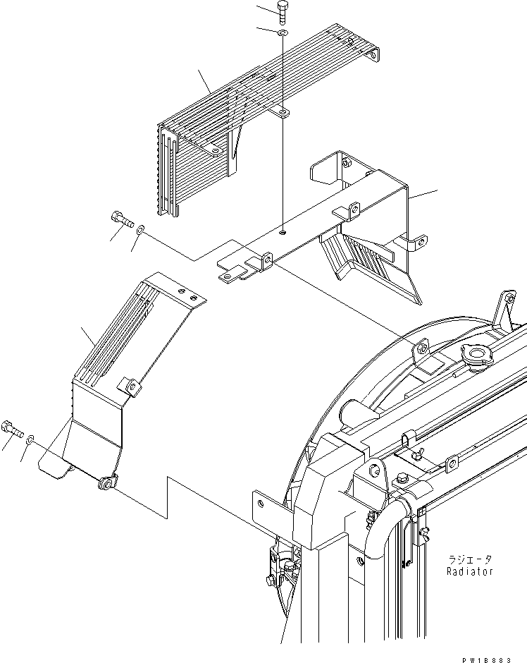 Komatsu parts book diagram for PC200LC-7-BP S/N 200001-UP: FAN GUARD (WITH AIR CONDITIONER)