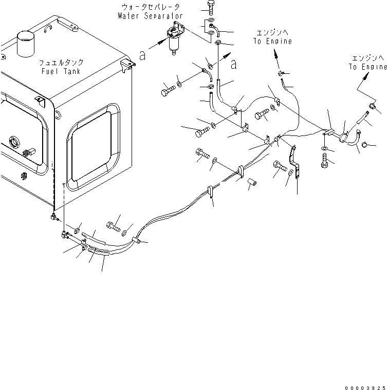 Komatsu parts book diagram for PC200LC-7-BP S/N 200001-UP: FUEL LINES(#203013-)
