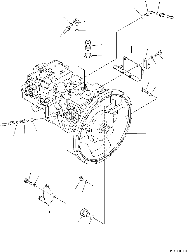 Komatsu parts book diagram for PC200LC-7-BP S/N 200001-UP: MAIN PUMP (CONNECTING PARTS)(#200001-200007)