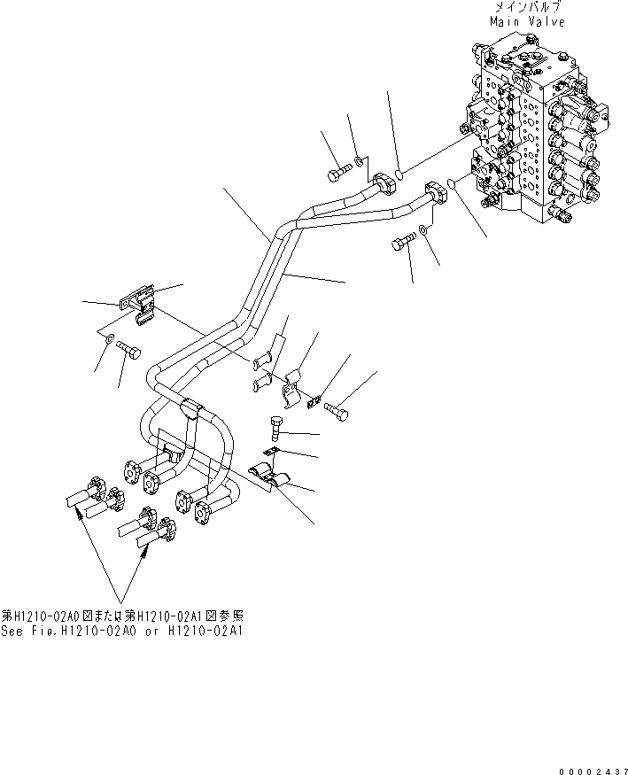 Komatsu parts book diagram for PC200LC-7-BP S/N 200001-UP: BOOM LINE (BOOM LINES)