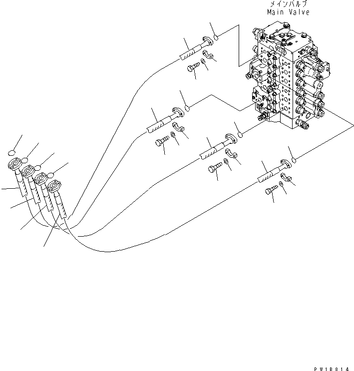 Komatsu parts book diagram for PC200LC-7-BP S/N 200001-UP: ARM AND BUCKET LINE