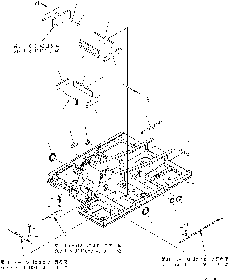 Komatsu parts book diagram for PC200LC-7-BP S/N 200001-UP: REVOLVING FRAME (SHEET AND GROMMET)