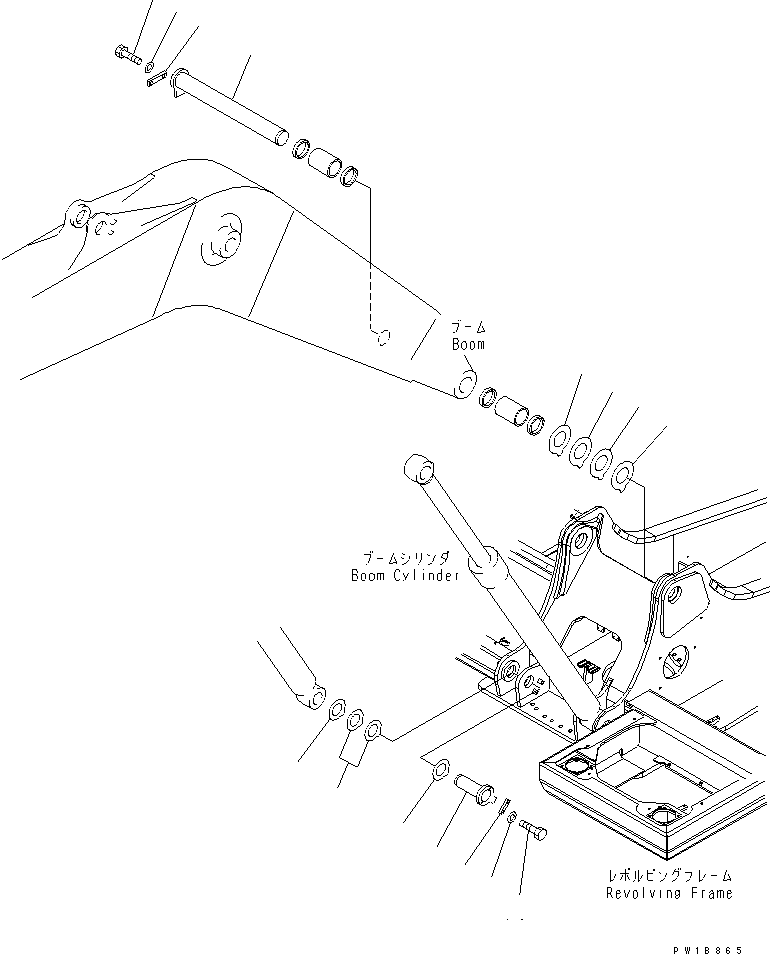 Komatsu parts book diagram for PC200LC-7-BP S/N 200001-UP: BOOM FOOT PIN