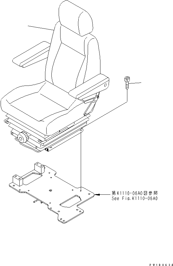 Komatsu parts book diagram for PC200LC-7-BP S/N 200001-UP: OPERATOR'S SEAT (SUSPENSION)