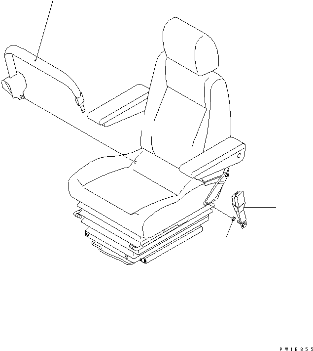 Komatsu parts book diagram for PC200LC-7-BP S/N 200001-UP: SEAT BELT (48MM WIDE)