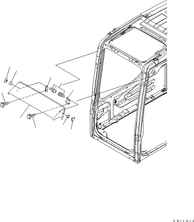Komatsu parts book diagram for PC200LC-7-BP S/N 200001-UP: RAIN VISOR(#200001-200307)