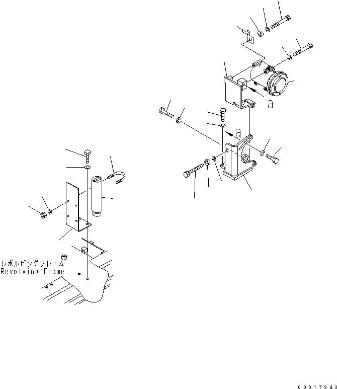 Komatsu parts book diagram for PC200LC-7-BP S/N 200001-UP: AIR CONDITIONER (COMPRESSOR AND RECEIVER DRYER)(#250001-)
