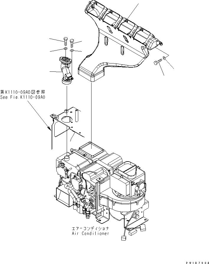 Komatsu parts book diagram for PC200LC-7-BP S/N 200001-UP: AIR CONDITIONER (REAR DUCT)