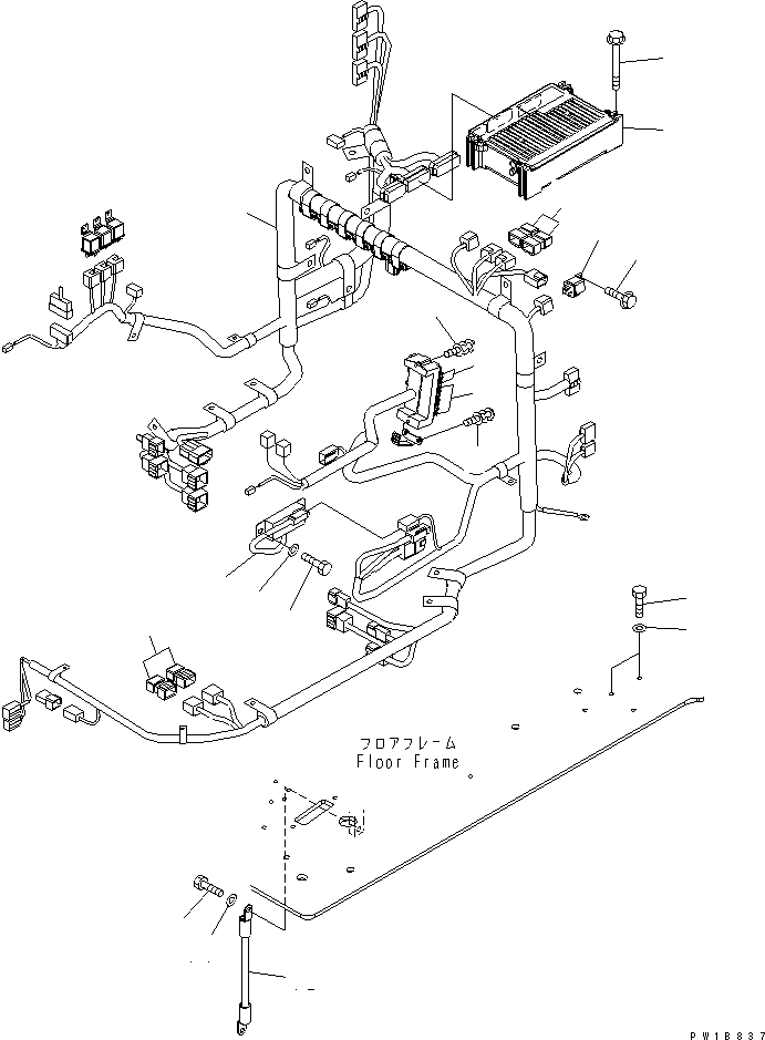 Komatsu parts book diagram for PC200LC-7-BP S/N 200001-UP: FLOOR FRAME (ELECTRICAL)(#200001-250000)
