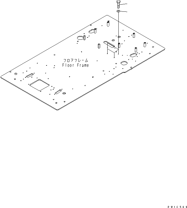 Komatsu parts book diagram for PC200LC-7-BP S/N 200001-UP: FLOOR FRAME (KOMTRAX LESS)(#200001-250000)