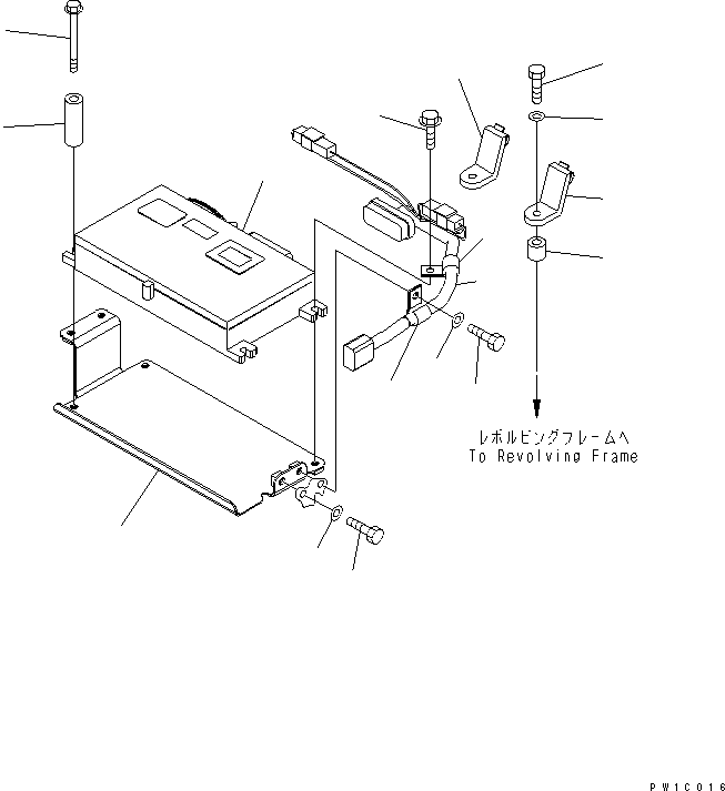 Komatsu parts book diagram for PC200LC-7-BP S/N 200001-UP: FLOOR FRAME (KOMTRAX)(#200001-250000)