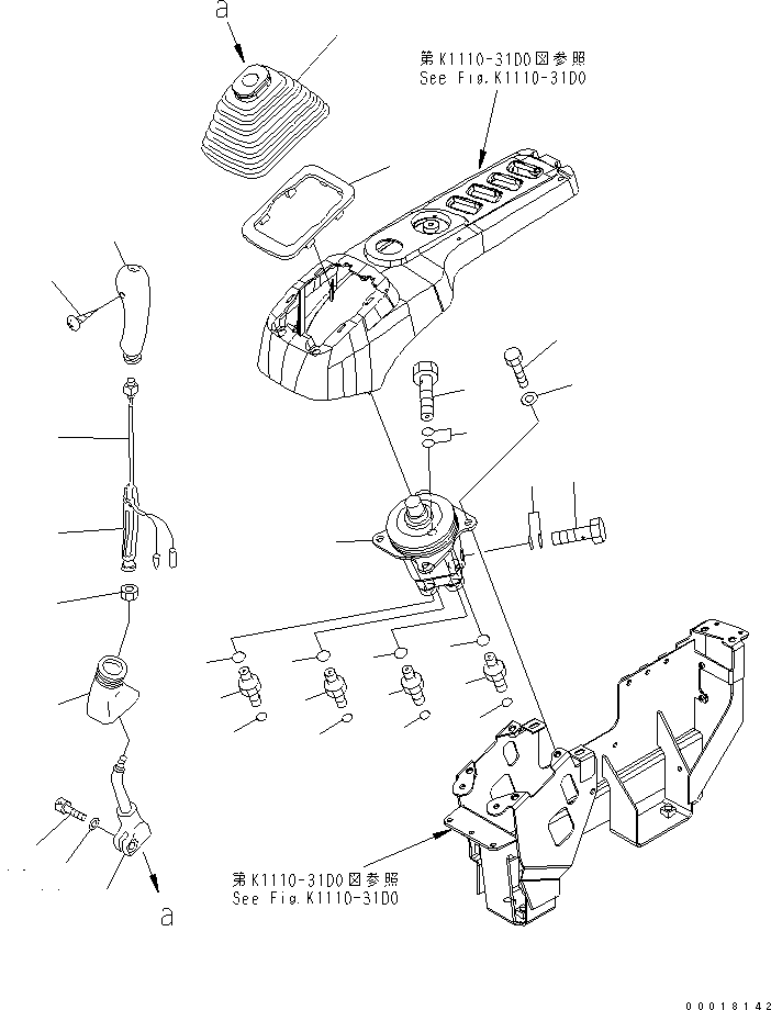 Komatsu parts book diagram for PC200LC-7-BP S/N 200001-UP: FLOOR FRAME (OPERATOR'S CAB) (LEVER AND VALVE) (R.H.)(#250001-)