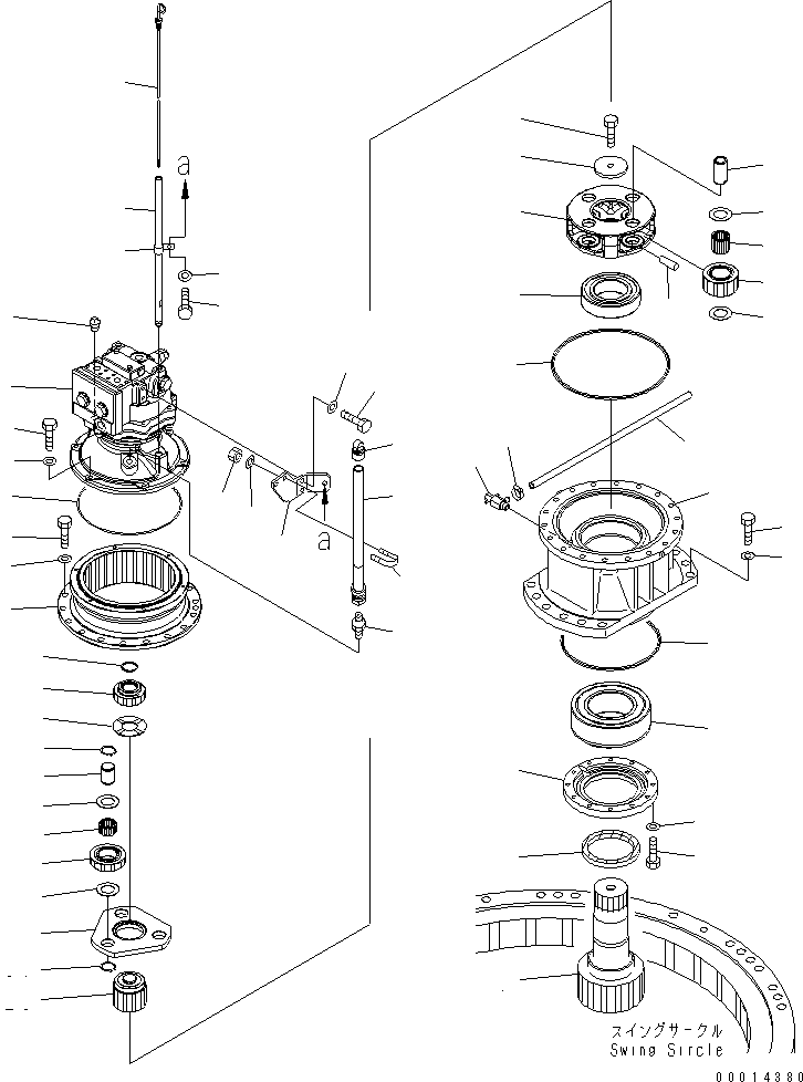 Komatsu parts book diagram for PC200LC-7-BP S/N 200001-UP: SWING MACHINERY(#203891-250000)